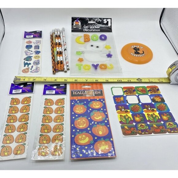 Fall Sticker Pencil Lot Halloween Witch Ghost Pumpkin Christian Gel Set Taiwan - Picture 3 of 16